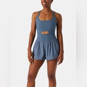 Free People FP Movement Righteous Runsie Skyline Blue Size XS